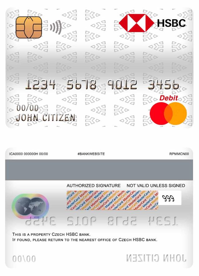 Czech HSBC bank master debit card